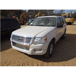 2009 FORD EXPLORER, S/N 1FMEU73E39UA39385, GAS ENG, A/T, ODOMETER READING 123,750 MILES