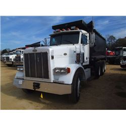 1996 PETERBILT 357 TRI-AXLE DUMP, S/N 1XPAXBEX0TN396678, CAT DIESEL ENG, 8LL TRANS,14K FRONT, 46K RE
