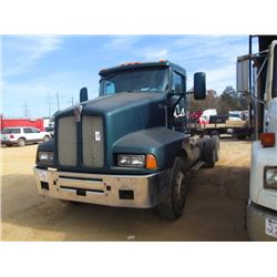 1990 KENWORTH T600 T/A CAB & CHASSIS, S/N 1XKADR9X1LX54356, DETROIT 60S DIESEL ENG, 9 SPD TRANS, 38K