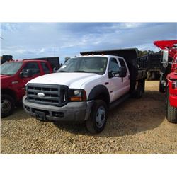 2006 FORD F450XL DUMP, S/N 1FDX246P86EA29052, POWERSTROKE DIESEL ENG, A/T, 10' STEEL DUMP BODY, TOOL