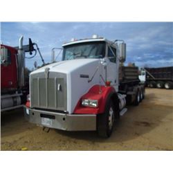 1998 KENWORTH T800 TRI-AXLE ROLL OFF TRUCK, S/N 1XKDAA8X9WJ768377, 3306 CAT DIESEL ENG, 9 SPD TRANS,