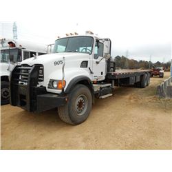 2005 MACK CV713 T/A WINCH TRUCK, S/N 1M2AG11CX5M016555, MACK AMI 370 ENG, T310M TRANS, 3 SPD AUX TRA