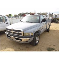 2001 DODGE RAM SERVICE TRUCK, S/N 3B6KC26271M262909, V8 GAS ENG, A/T, TOOL BODY, ODOMETER READING 78