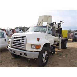 1996 FORD F SERIES S/A FLATBED, S/N 1FDPF80C7TVA15748, CUMMINS DIESEL ENG, 5-2 SPD TRANS, 15' FLATBE