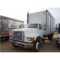 1998 FORD F-SERIES S/A BOX VAN TRUCK, S/N 1FDNF8065WVA33290, CUMMINS DIESEL, A/T, 20' BOX BODY, 11R2