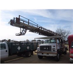 1995 CHEVROLET KODIAK S/A FLATBED LADDER TRUCK, S/N 1GBL7H1J0SJ101202, CAT DIESEL ENG, 6 SPD TRANS, 