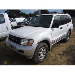 2001 MITSUBISHI MONTERO XLS 4X4, S/N JA4MW31R11J010976, V6 GAS ENG, A/T, ODOMETER READING 52,630 MIL
