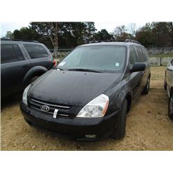 2006 KIA SEDONA VAN, S/N KNDMB233566050721, GAS ENG, A /T, ODOMETER READING 149,431 MILES