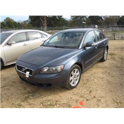 2007 VOLVO S40, S/N XV1MS3828772277653, GAS ENG, A/T, ODOMETER READING 170,463 MILES