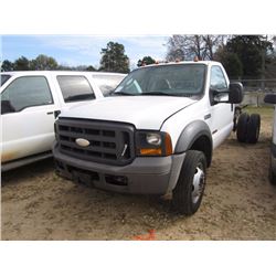 2005 FORD F550 CAB & CHASSIS, S/N 1FDAF56P45EA01937, POWER STROKE DIESEL ENG, 6 SPD TRANS