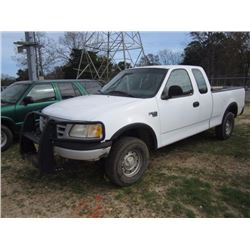 1999 FORD F150 EXTENDED CAB 4X4 CAB PICKUP, S/N 1FTRX18W2XNB86414, V8 GAS ENG, A/T, ODOMETER READING