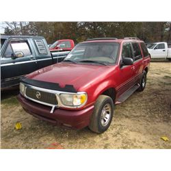 1998 MERCURY MOUNTAINEER, S/N 4M2ZU52P8W4J45544, V8 GAS, A/T, ODOMETER READING 286,896 MILES