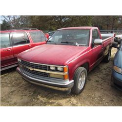 1988 CHEVROLET CK SERIES PICKUP, S/N 1GCDC14K7JZ132003, GAS ENG, A/T, ODOMETER READING 170,787 MILES
