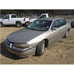 2002 CHEVROLET IMPALA, S/N 2G1W55K129264209, V6 GAS ENG, A/T