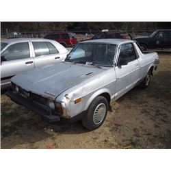 1979 SUBURU BRAT PICKUP, S/N A69L-043088, GAS ENG, 4 SPD, ODOMETER READING 55,575 MILES