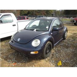 2001 VOLKSWAGON BEATLE SEDAN, S/N 3VWCB21C41M473326, GAS ENG, A/T, ODOMETER READING 118,753 MILES