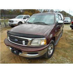 1997 FORD EXPEDITION XLT, S/N 1FMEU176XVLB53416, GAS ENG, A/T, ODOMETER READING 119,635 MILES