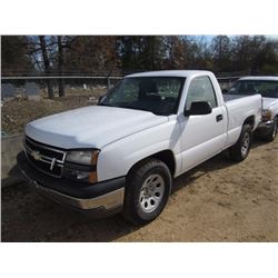 2006 CHEVROLET 4X4 PICKUP TRUCK, S/N 1GCEK14X562277308, GAS ENG, A/T, ODOMETER READING 128,462 MILES