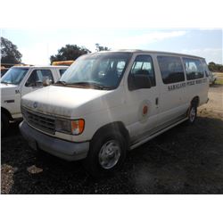 1995 FORD CLUB WAGON PASENGER VAN, S/N 1FBJS3140SHB39185, GAS ENGINE, A/T ,P/S, A/C, 12 PASSENGER, *