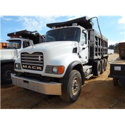 2006 MACK CV713 TRI-AXLE DUMP, S/N 1M2AG11C16M028420, MACK DIESEL ENG, 120 SPD TRANS, 44K REARS, 18K