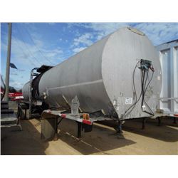 1975 TRAILMOBILE 36' ALUMINUM INSULATED T/A TANK TRAILER, S/N N40282, SINGLE BARREL, 7,000 GAL, 11R2