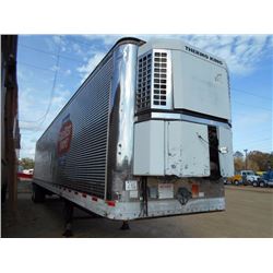 1987 GREAT DANE 48' T/A REFRIGERATED TRAILER, S/N 1GRAA9624HB062201, THERMO KING REEFER UNIT, SLIDIN