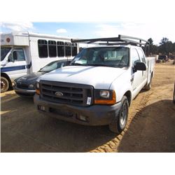 1999 FORD F350 CREW CAB SERVICE TRUCK, S/N 1FTSW30F4XEC45B29, POWERSTROKE DIESEL ENG, A/T, KNAPHEIDE