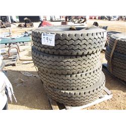 1 LOT (4) 12R22.5 TIRES