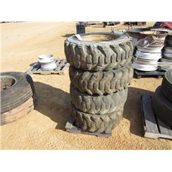 1 LOT (4) 10-16.5 SKID STEER TIRES