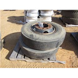 1 LOT (2) 9.00R20 TIRES & RIMS