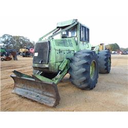 FRANKLIN C7FM-31A GRAPPLE SKIDDER, S/N 17018, SINGLE ARCH, ECAB, 30.5L-32 TIRES, METER READING 4,854
