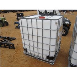 300 GALLON PLASTIC TANK W/METAL CAGE