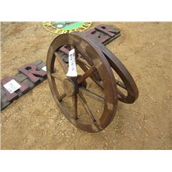 1 LOT (2) 30" WOODEN WAGON WHEELS