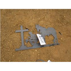 METAL COWBOY PRAYING SIGN