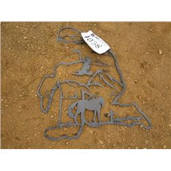 METAL COWBOU HORSE & EAGLE SIGN