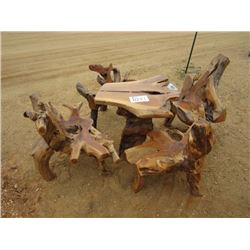 TEAK WOOD TABLE W/ FOUR CHAIRS