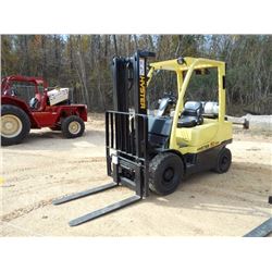 HYSTER H50FT MAST FORKLIFT, S/N 117B15297E, 4,900# CAP, CANOPY, STANDARD STAGE, 42" FORKS, PROPANE, 