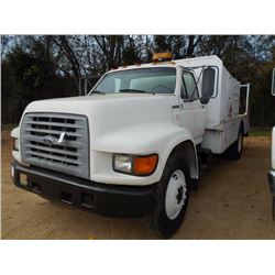 1998 FORD F-SERIES FUEL & LUBE TRUCK, S/N 1FDWF80C0WVA24548, CUMMINS DIESEL ENG, 6 SPD TRANS, FUEL T