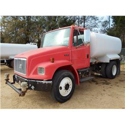 2002 FREIGHTLINER FL70 S/A WATER TRUCK, S/N 1FVBBVAK72HJ78687, CAT 3126 DIESEL ENG, 9 SPD TRANS, 22K