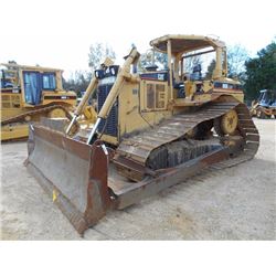 CAT D6R LGP CRAWLER TRACTOR, S/N 9PN00579, STRAIGHT BLADE W/TILT, DIFF STEER, CANOPY, REAR SCREEN, M