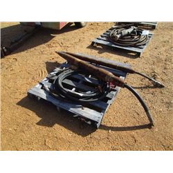 1 LOT (2) (1) 4" PNEUMATIC MOLE, (1) 2" PNEUMATIC MOLE, W/HOSE