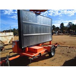 K & K SYSTEMS DIGITAL SIGN BOARD, S/N 44093, BATTERY/SOLAR POWERED, 24 DIGIT, 6.5'X11' DISPLAY, TRAI