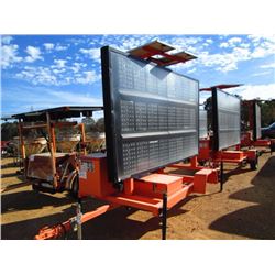 K & K SYSTEMS DIGITAL SIGN BOARD, S/N 44094, BATTERY/SOLAR POWERED, 24 DIGIT, 6.5'X11' DISPLAY, TRAI