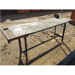 33" X 102" METAL TABLE W/VISE