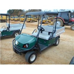 2012 CUSHMAN HAULER 1200 UTILITY CART, S/N 2813811, GAS ENG, FRONT BUMPER, ELECT OVER HYD DUMP BED, 