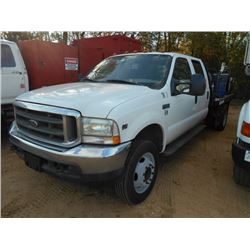 2003 FORD F550 S/A FUEL & LUBE TRUCK, S/N 1FDAW56S33EB34903, V10 GAS ENG, A/T, CREW CAB, FLATBED BOD
