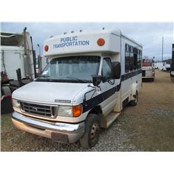 2005 FORD E350 PASSENGER BUS, S/N 1FDWE35LY5HB45HB48902, GAS ENGINE, A/T, 14 PASSENGER, ODOMETER REA