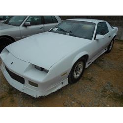 1992 CHEVROLET CAMARO, S/N 1G1FP23E6NL133109, GAS ENGINE, A/T