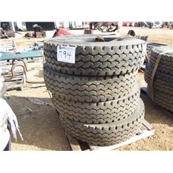 1 LOT (4) 12R22.5 TIRES