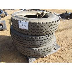 1 LOT (3) 12R22.5 TIRES